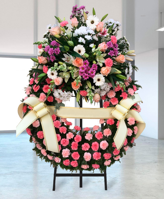 Corona Funeraria Superior Rosa