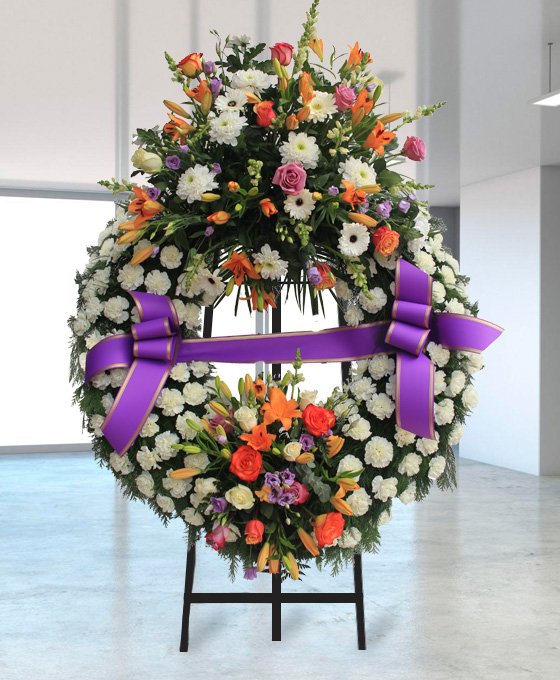 Corona Funeraria Premium Naranja